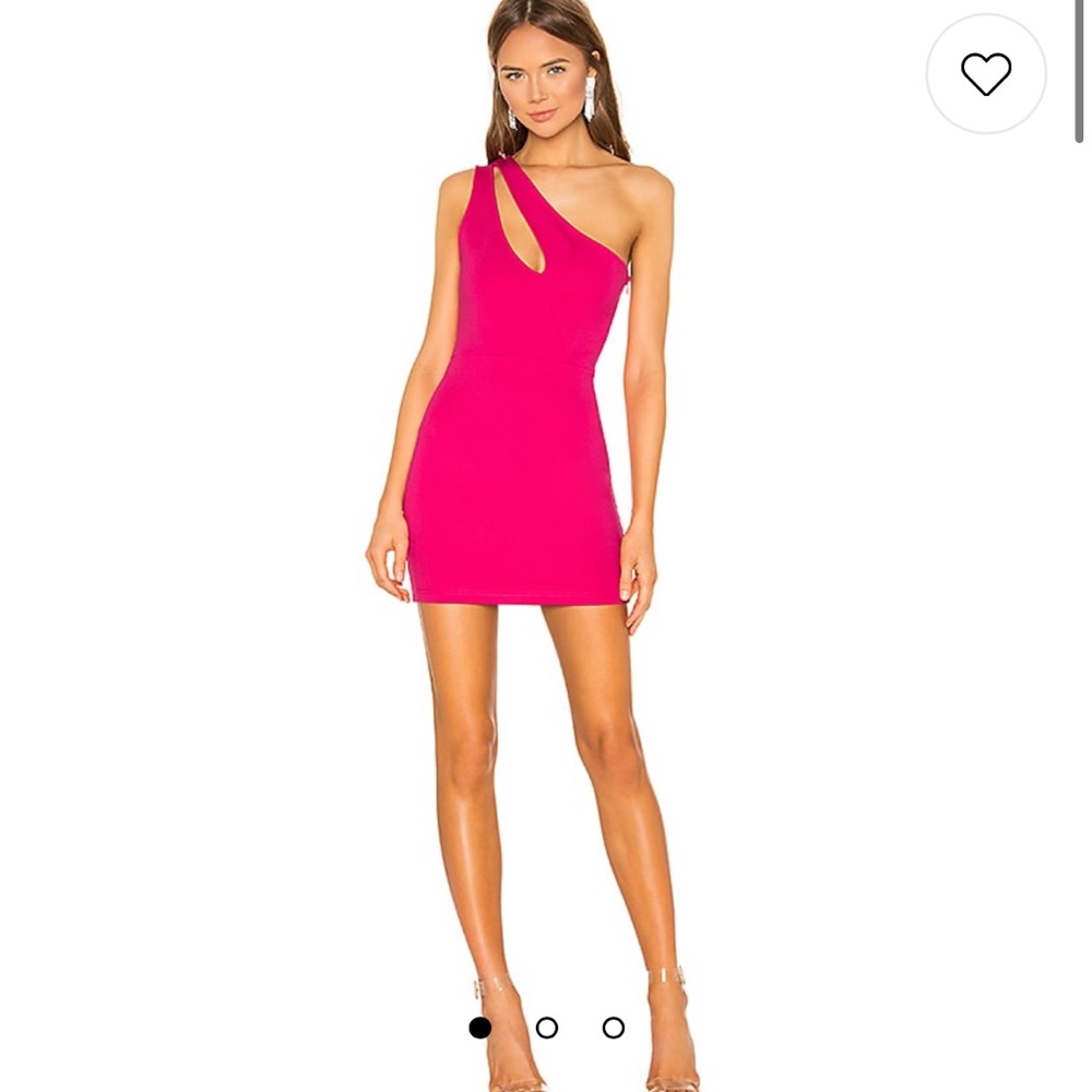 REVOLVE Nava Asymmetrical Mini Dress in Hot Pink